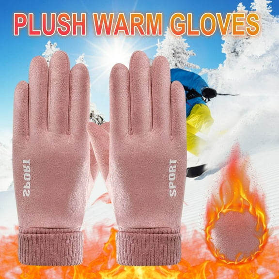 Tgbvmt Winter Warm Gloves for Women Fleece Lined Thickened Diving Cloth Windproof Water-Resistant Heat-Insulating Soft Comfortable Touchscreen Compatible for Cycling Skiing Hiking Run Outdoor Sports