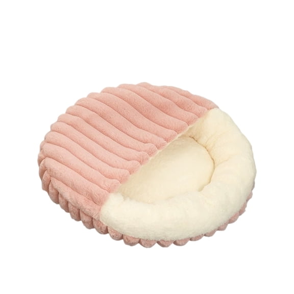 Tgbvmt Winter Warm Round Dog Bed Thickened Insulation Luxurious Soft Fabric Washable Stylish Round Shape Versatile Sizes for All Dog Breeds Ages Indoor Home Winter Rest Sleep Pet Bedding Decor