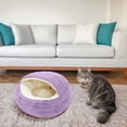 thumbnail image 1 of Tgbvmt Winter Warm Thickened Cat Bed Semi Enclosed Cozy Soft Fabric Spacious Interior Security Sense Anti Interference for Indoor Cats Cold Weather Sleep Rest Napping Pet House Bedding Decor, 1 of 5