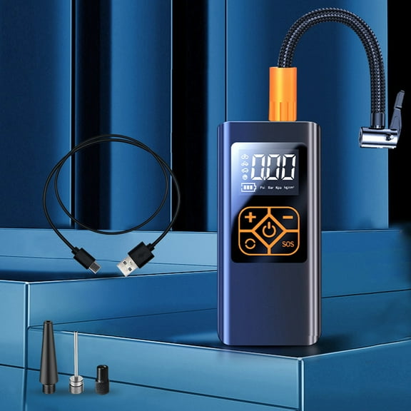 Tgbvmt Wireless Tire Inflator Rechargeable Battery Digital Pressure Gauge Portable Air Pump with Automatic Shut-Off Multi-Mode Lighting for Car Motorcycle Bicycle Sports Balls Inflatable Toys Travel