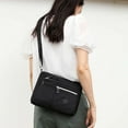 thumbnail image 1 of Tgbvmt Women Multi-Pocket Shoulder Bag Nylon Satchel with Adjustable Strap for Travel Daily Use, 3 Compartments Multiple Pockets Organizing Lightweight, Versatile Handbag for Work Shopping Outings, 1 of 2