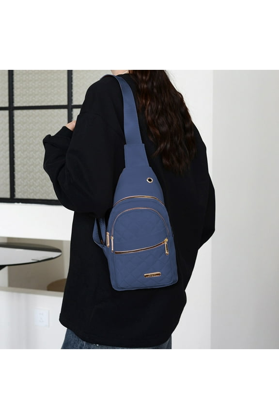 Women's Multifunctional Crossbody Chest Bag Waterproof Polyester Multiple Compartments Headphone Port for Hiking Camping Shopping Daily Use Travel Compact Stylish Shoulder Messenger Bag