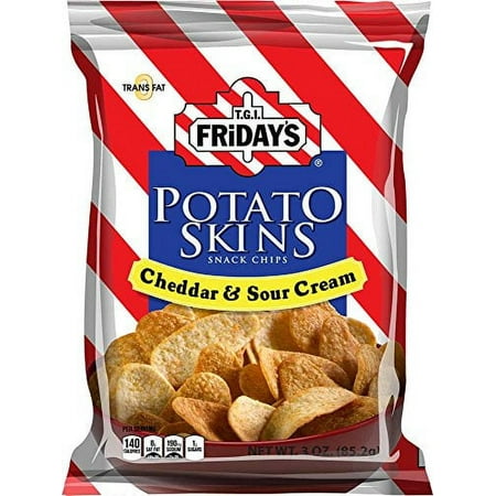 TGI Fridays, Potato Skins Snack Chips, Cheddar & Sour Cream, 3.0 oz. (6 Count)
