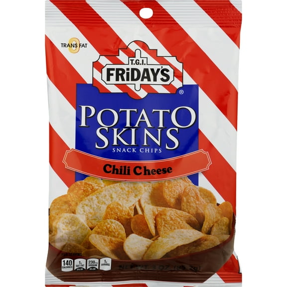 Tgi Fridays Snack Chips, Potato Skins, Chili Cheese, Bag