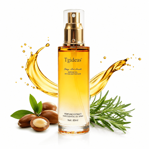 Tgideas Hair Oil Spray with Shea Butter & Jojoba Oil – Lightweight Heat Protection, Anti-Frizz & Nourishing Mist, Color-Safe Daily Care, 2.7 fl oz