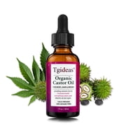 Tgideas Organic Castor Oil for Hair, Brows & Body – Cold-Pressed & Hexane-Free – Deeply Moisturizes and Softens Skin and Hair – Naturally Derived with Pure Orga