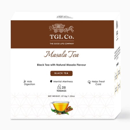 Tgl Co. Pure Masala Chai Tea Bags, Black Tea 50 Tea Bag