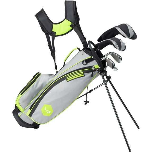 Tgw Junior Packaged Golf Sets Ages 5-8 Drvr/Hyb/2Irns/Putter/Bag Graphite Green/Grey Right