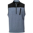 thumbnail image 1 of Tgw Men's Heather Colorblock Lightweight 1/4 Zip Golf Vest Navy Xl, 1 of 6