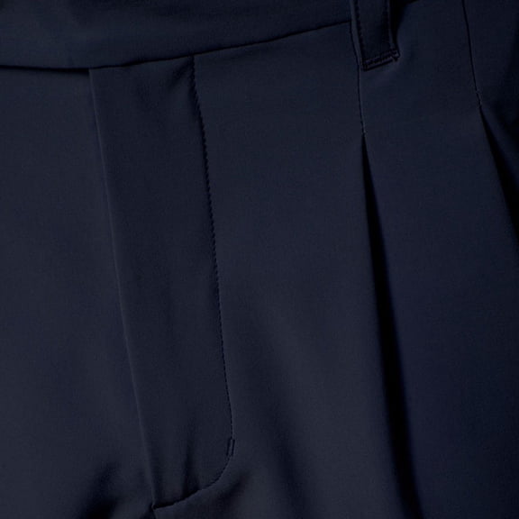 TGW Men's Pleated Expandable Waist Performance 10In Golf Shorts for Golfing Navy 10 In. 36