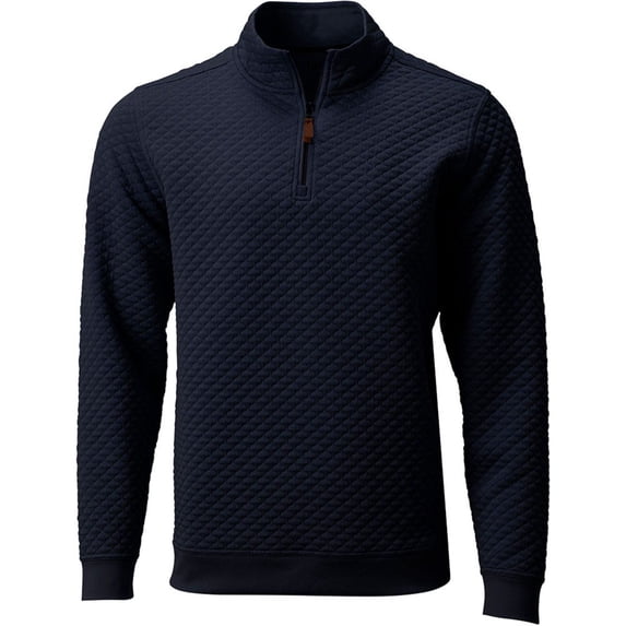 TGW Men's Quilted Golf Pullover Jacket for Golfing Navy Xl