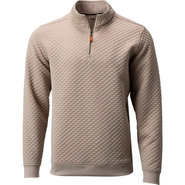 TGW Men's Quilted Golf Pullover Jacket for Golfing Tan 3Xl
