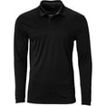 thumbnail image 1 of TGW Men's Solid Long Sleeve Golf Polo Shirt for Golfing Black 2Xl, 1 of 6