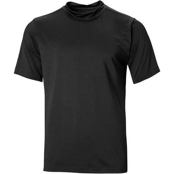 Tgw Men's Solid Performance Short Sleeve Golf Mock Black L