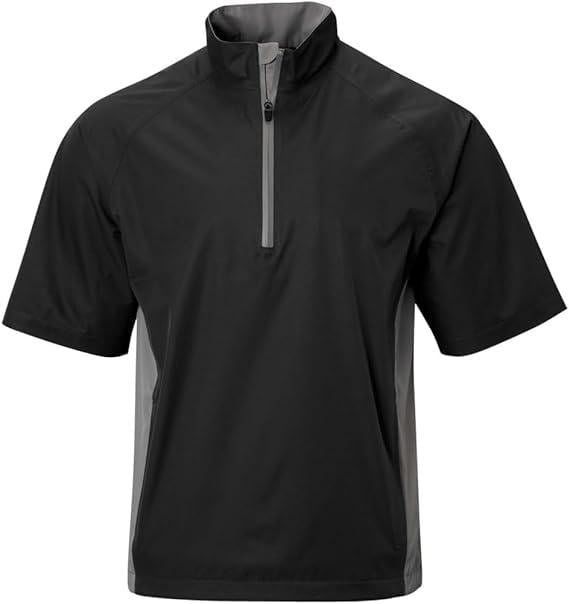 Tgw Men's Waterproof Short Sleeve Golf Rain Pullover Black Xl