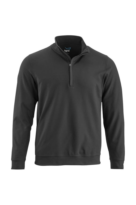 Mens Solid Midweight Golf Pullover Jacket for Golfing Black 2Xl