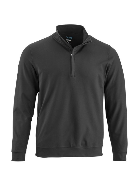 Mens Solid Midweight Golf Pullover Jacket for Golfing Black 3Xl