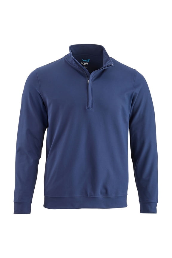 Mens Solid Midweight Golf Pullover Jacket for Golfing Navy L