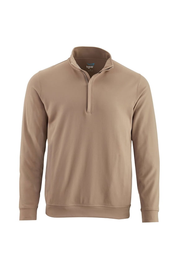 Mens Solid Midweight Golf Pullover Jacket for Golfing Tan 2Xl