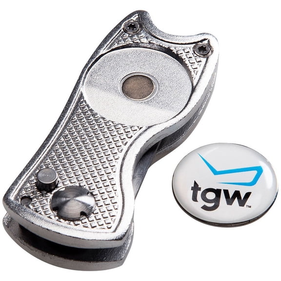 Tgw Players Golf Divot Tool W/Ball Marker Silver