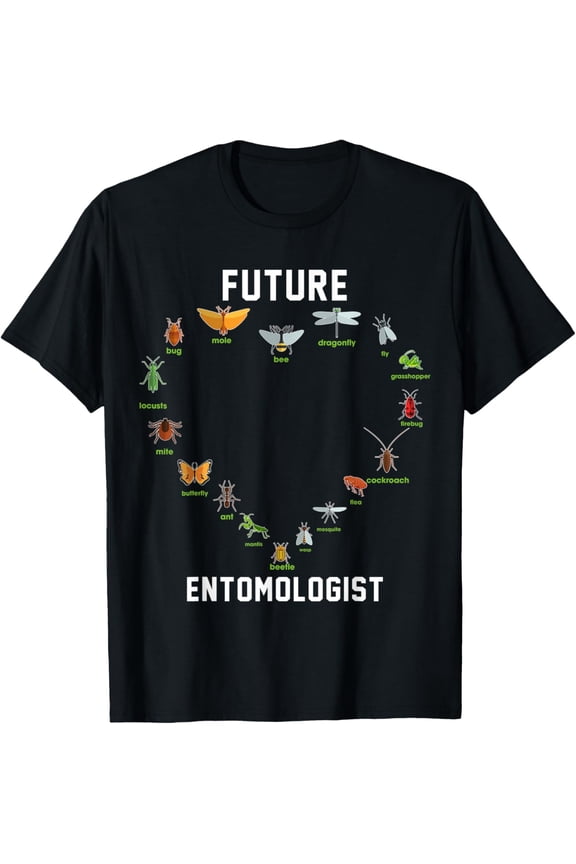 Th Future Entomologist Insect Chart Types Of Bugs Costume T-Shirt