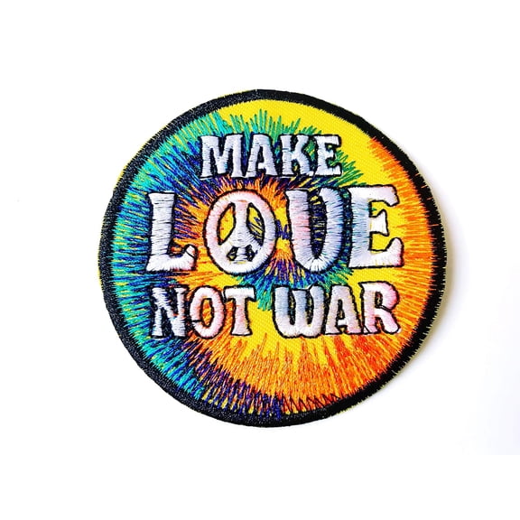 Th Make Love Not War Peace Symbol Biker Rider Motorcycle Logo Applique Embroidered Sew On Iron On Patch For Backpacks Jeans Jackets Clothing