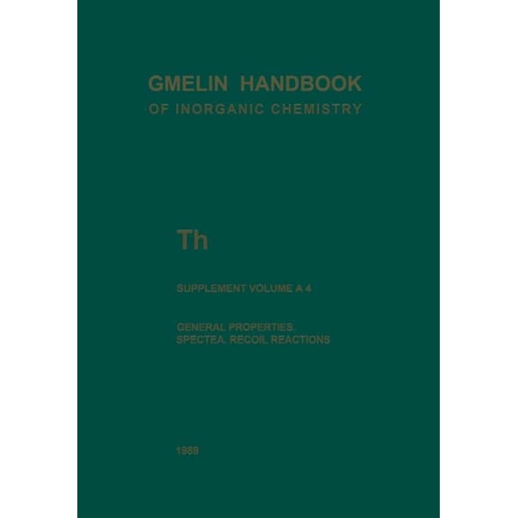 Th Thorium: General Properties. Spectra. Recoil Reactions, (Paperback)