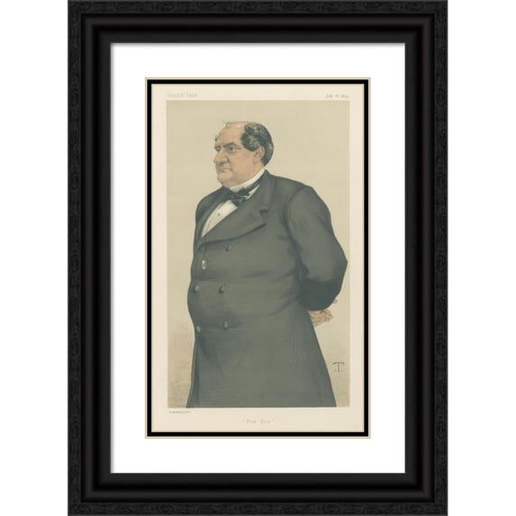 Théobald Chartran 11x14 Black Ornate Wood Framed Double Matted Museum Art Print Titled: Vanity Fair; Royalty; ‘Plon-Plon’, Prince Jerome Napoleon, July 26, 1879 (1879)