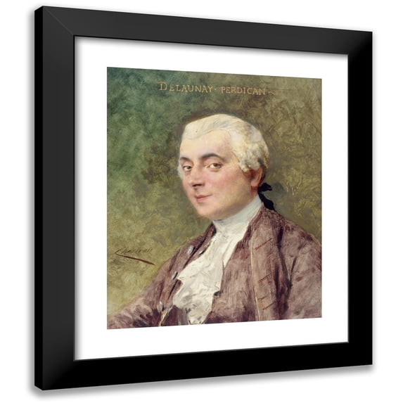 Théobald Chartran 15x18 Black Modern Framed Museum Art Print Titled - Portrait Deam Louis Delunts (1885)
