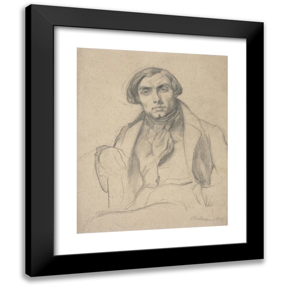Théodore Chassériau 12x14 Black Modern Framed Museum Art Print Titled - August Ottin (1833)