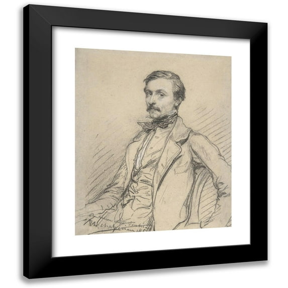 Théodore Chassériau 20x24 Black Modern Framed Museum Art Print Titled - Ernest Chasseriau (1851)