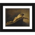 thumbnail image 1 of Théodore Géricault 24x19 Black Ornate Framed Double Matted Museum Art Print Titled: Man Lying Down, 1 of 5