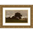 thumbnail image 1 of Théodore Rousseau 14x10 Gold Ornate Wood Frame and Double Matted Museum Art Print Titled - Chaumieres Near the Etang, 1 of 4