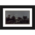 thumbnail image 1 of Théodore Rousseau 24x15 Black Ornate Framed Double Matted Museum Art Print Titled: The Campaign at Daybreak (1859), 1 of 5