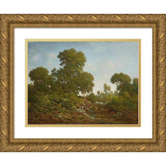 Théodore Rousseau 24x19 Gold Ornate Framed and Double Matted Museum Art Print Titled - Springtime (C. 1860)