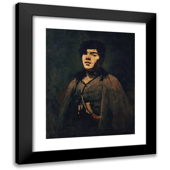 Théodule Ribot 12x14 Black Modern Framed Museum Art Print Titled - Young Shepherd (1880)