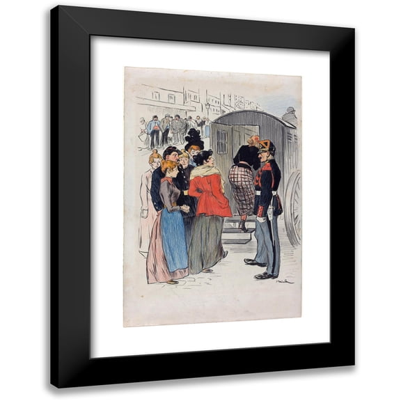 Théophile Alexandre Steinlen 11x14 Black Modern Framed Museum Art Print Titled - La Rafle (1893)
