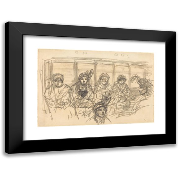 Théophile Alexandre Steinlen 14x11 Black Modern Framed Museum Art Print Titled - Riders on the Metro (C. 1890)