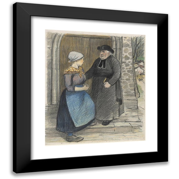 Théophile Alexandre Steinlen 20x23 Black Modern Framed Museum Art Print Titled - Penitence (1899)