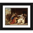 thumbnail image 1 of Théophile Auguste Vauchelet 24x19 Black Ornate Framed Double Matted Museum Art Print Titled: Jacob Refusing to Send Benjamin Away, 1 of 5