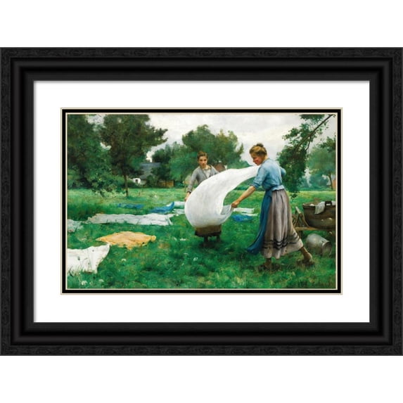 Thérèse-Marthe-Françoise Cotard-Dupré 18x13 Black Ornate Wood Framed Double Matted Museum Art Print Titled - Washing