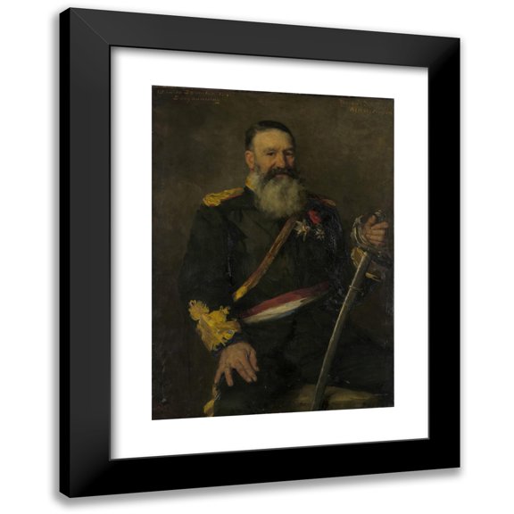 Thérèse Schwartze 11x14 Black Modern Framed Museum Art Print Titled - Piet J. Joubert (1831-1900). Commander-General of the South African Republic (1890)