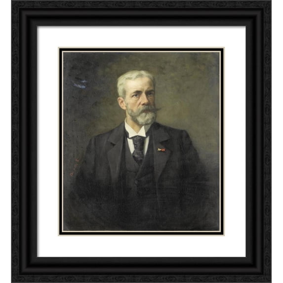 Thérèse Schwartze 15x17 Black Ornate Wood Framed Double Matted Museum Art Print Titled - Frederik Daniel Otto Obreen (1840-96). Chief Director of the Rijksmuseum, Amsterdam (1883 - 1896