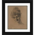 thumbnail image 1 of Thérèse Schwartze 20x23 Black Ornate Framed Double Matted Museum Art Print Titled: Fortunati, an Italian Model, 1 of 5