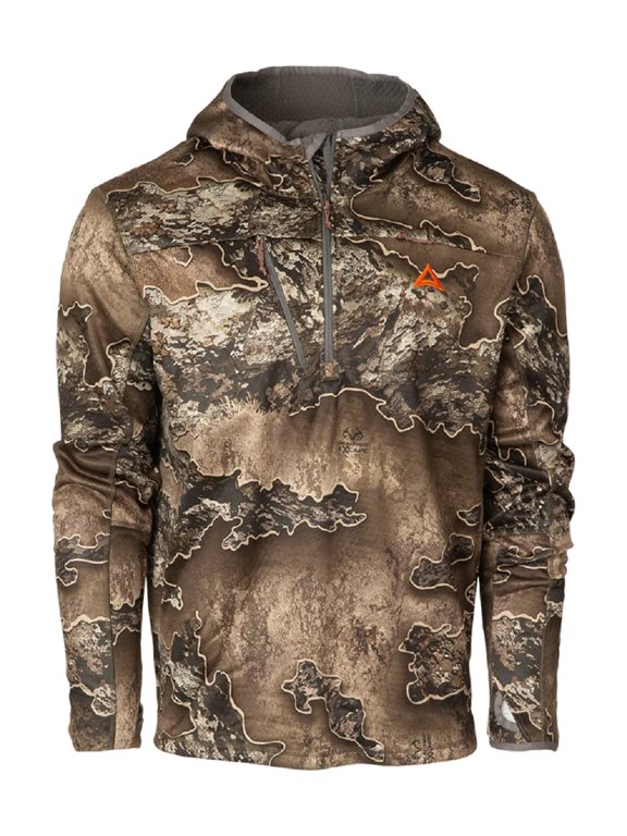 Thacha Gear Men's L-2 Midlayer Quarter Zip Hoodie Realtree Excape Medium
