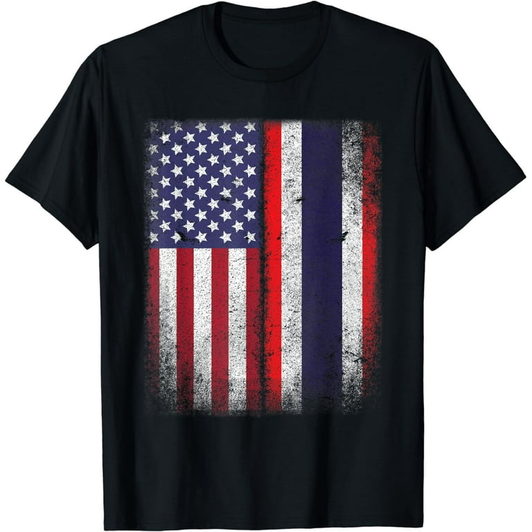 Thai American Flag T-Shirt Thailand Usa Gift America Pride Thai American Flag T-Shirt Thailand Usa Gift America Pride