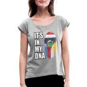 Thai And Comoran Vintage Heritage Dna Flag Women's Roll Cuff T-Shirt Rolled Sleeve Tee