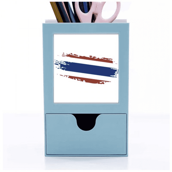Thai Bangkok Thailand Flag Art Illustration Desk Supplies Organizer Pen Holder Card