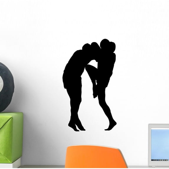 Thai Boxing Silhouette Wall Decal by Wallmonkeys Peel and Stick Graphic (12 in H x 8 in W) WM28562