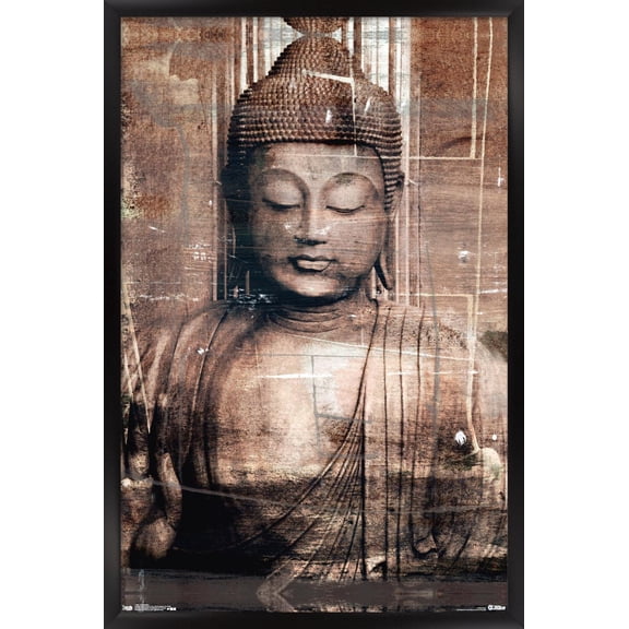 Thai Buddha Wall Poster, 22.375" x 34", Framed